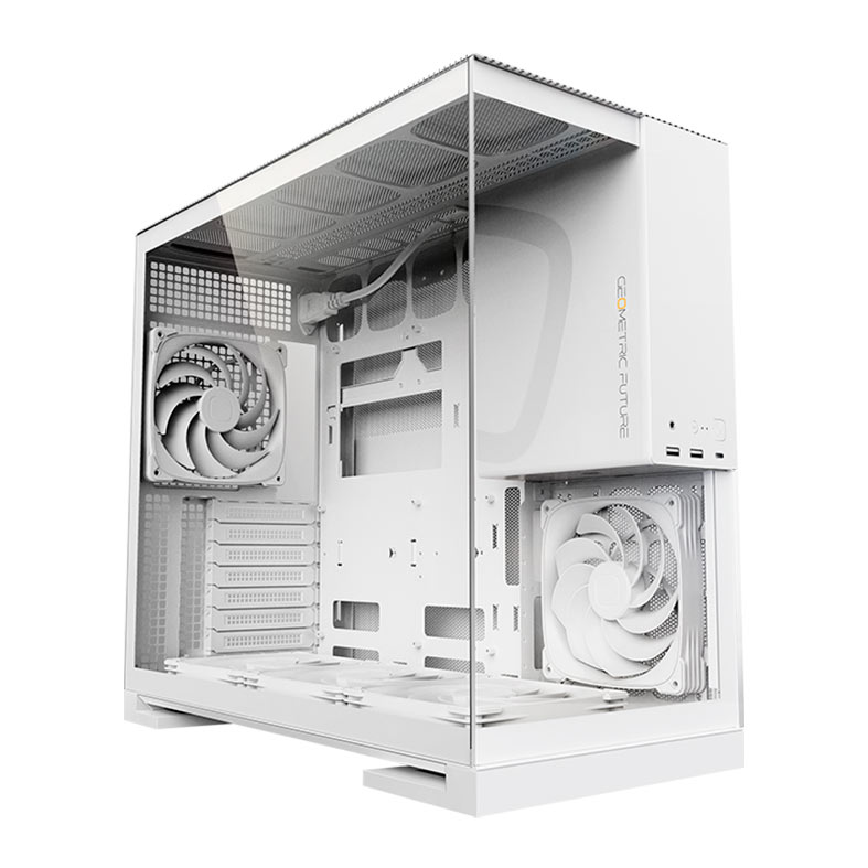Gabinete Gamer Geometric Future Model 5, Mid-Tower, Lateral de Vidro, Com 5 Fans, Branco, GEO-M5F-W - imagem 1