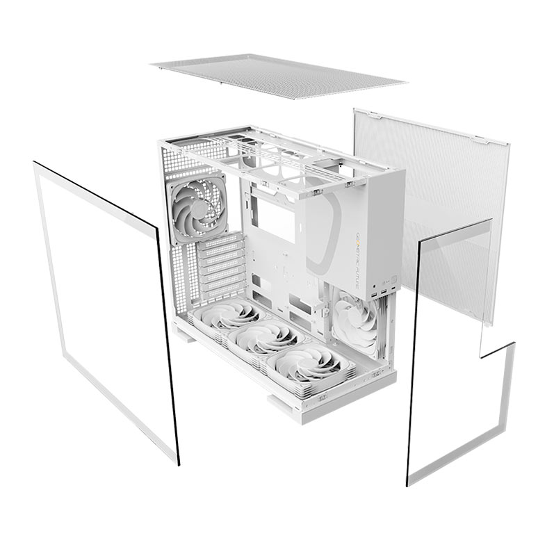Gabinete Gamer Geometric Future Model 5, Mid-Tower, Lateral de Vidro, Com 5 Fans, Branco, GEO-M5F-W - miniatura 5