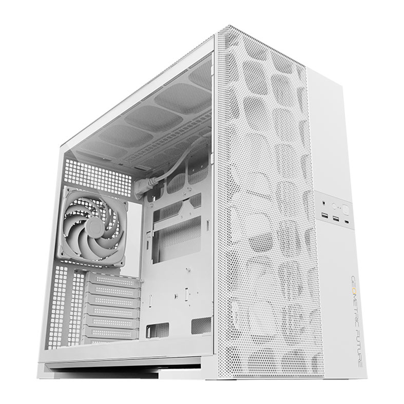 Gabinete Gamer Geometric Future Model 5 Vent, Mid-Tower, Lateral de Vidro, Com 5 Fans, Branco, GEO-M5VF-W - miniatura 3