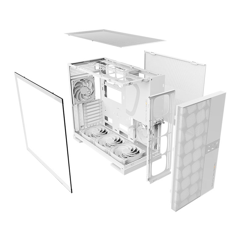 Gabinete Gamer Geometric Future Model 5 Vent, Mid-Tower, Lateral de Vidro, Com 5 Fans, Branco, GEO-M5VF-W - miniatura 6