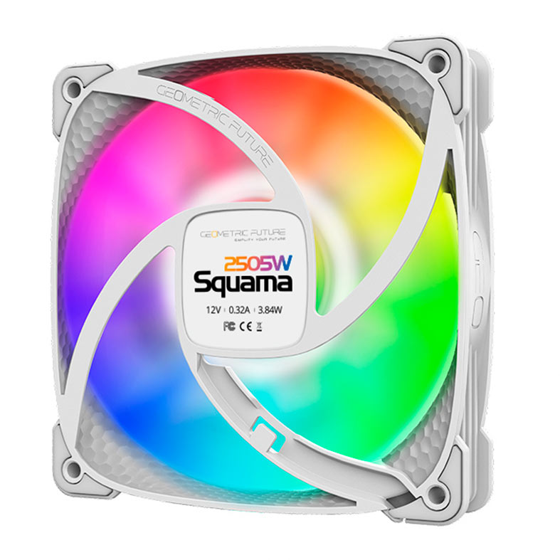 Kit Ventoinhas Geometric Future Squama 2505W, ARGB, 3x120mm, Branco, GEO-S2505W-3 - miniatura 9