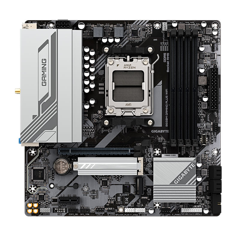 Placa Mae Gigabyte B650M Gaming Plus WiFi, DDR5, Socket AMD AM5, M-ATX, Chipset AMD B650, GIGA-B650M-GAMING-PLUS-WIFI - imagem 1