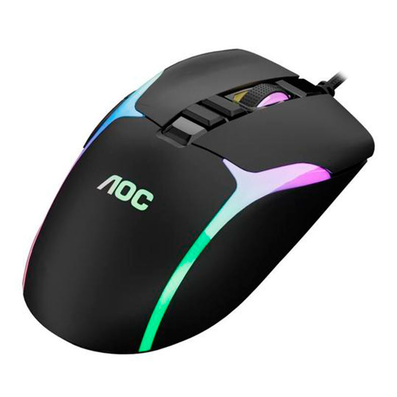 Mouse Gamer AOC GM190, RGB, 7200DPI, 8 Botoes, Preto, GM190-BK - miniatura 3