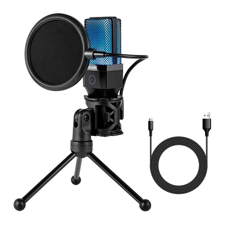 Microfone Condensador Redragon Adne, RGB, USB, Preto, GM212 - miniatura 3