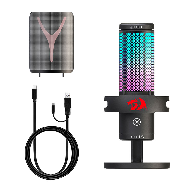 Microfone Redragon Fenris, RGB, USB-C, Preto, GM301 - miniatura 6