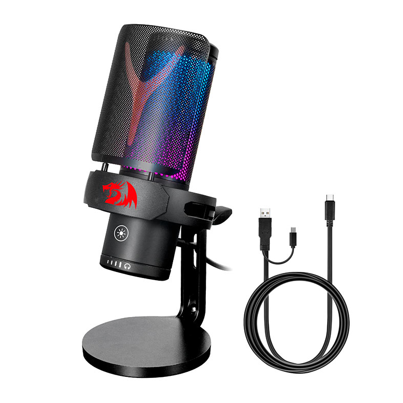 Microfone Redragon Fenris, RGB, USB-C, Preto, GM301 - miniatura 5