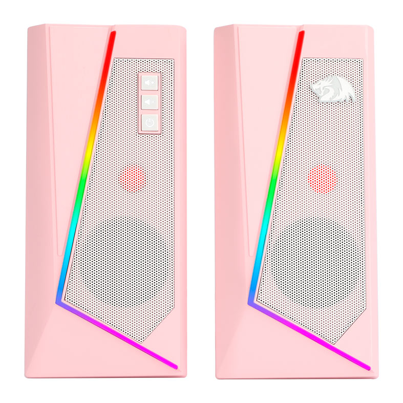 Caixa de Som Redragon Anvil, RGB, 5W RMS, USB e P2, Rosa, GS520P - miniatura 3