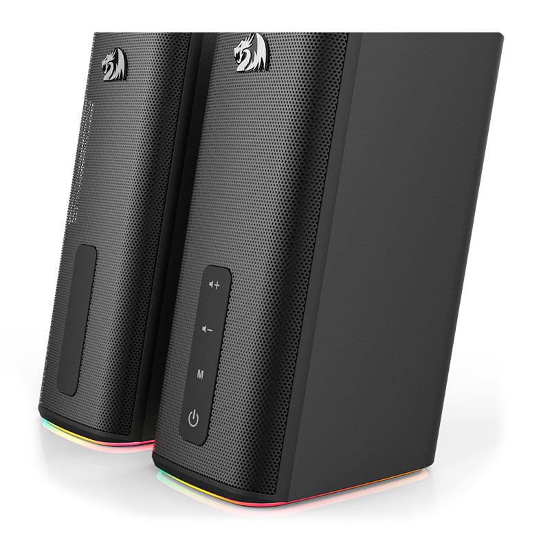 Caixa de Som Redragon Connie, RGB, 2x12W RMS, Bluetooth, Preto, GS814 - miniatura 8