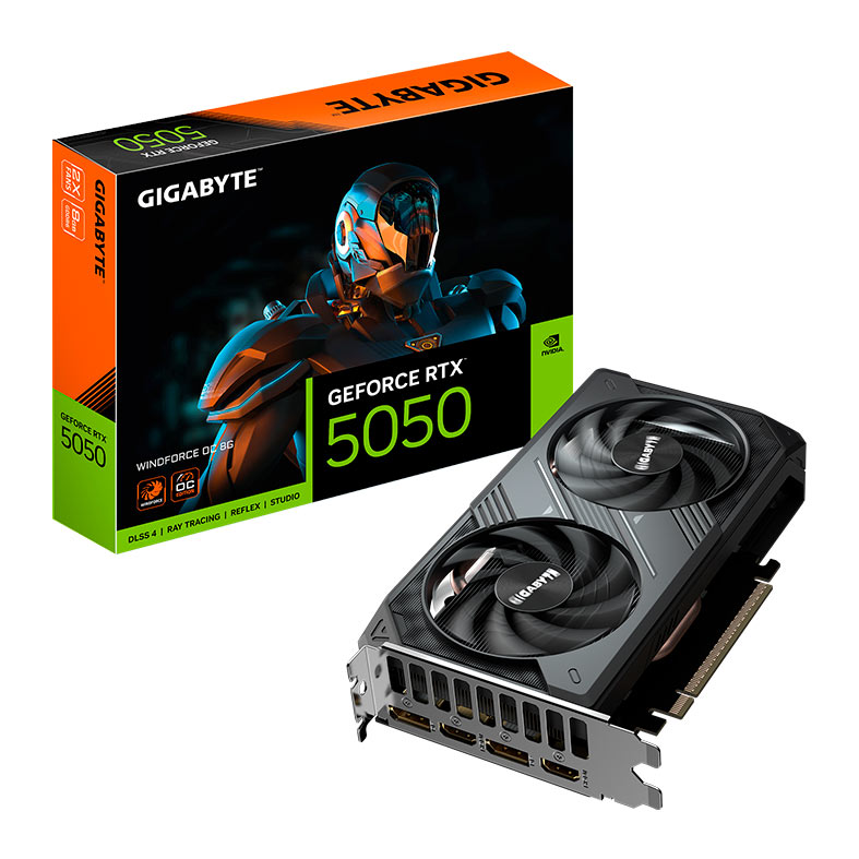 Placa de Video Gigabyte GeForce RTX 5050 Windforce OC, 8GB, GDDR6, 128-bit, GV-N5050WF2OC-8GD - miniatura 3