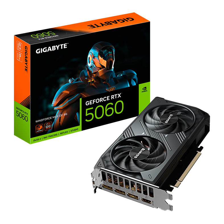 Placa de Video Gigabyte GeForce RTX 5060 Windforce MAX OC, 8GB, GDDR7, 128-bit, GV-N5060WF2MAX-OC-8GD - miniatura 3