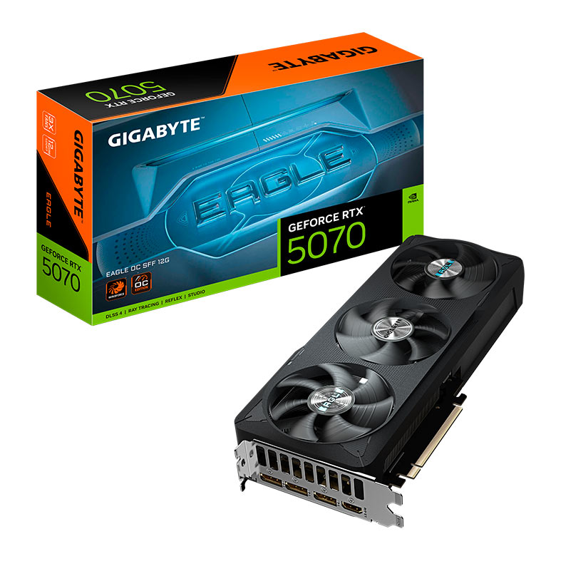 Placa de Video Gigabyte GeForce RTX 5070 Eagle OC SFF, 12GB, GDDR7, 192-bit, GV-N5070EAGLE-OC-12GD - miniatura 3