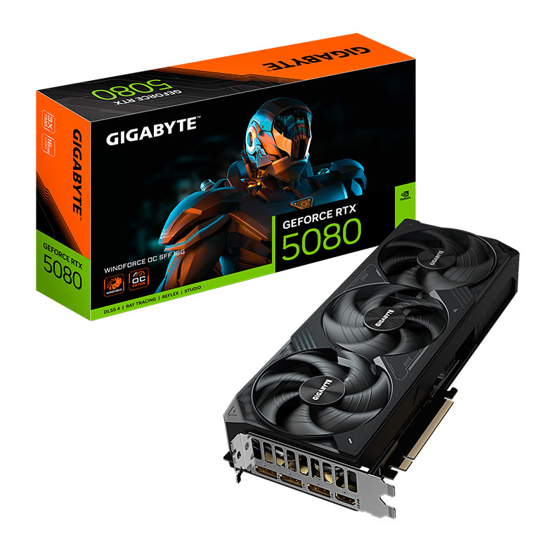 Placa de Video Gigabyte GeForce RTX 5080 Windforce OC SFF, 16GB, GDDR7, 256-bit, GV-N5080WF3OC-16GD - miniatura 3