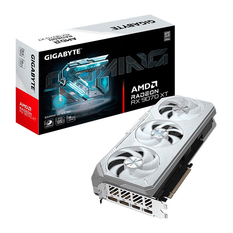 Placa de Video Gigabyte Radeon RX 9070 XT Gaming Ice OC, 16GB, GDDR6, 256-bit, GV-R907XGAMINGOCICE-16GD - miniatura 3