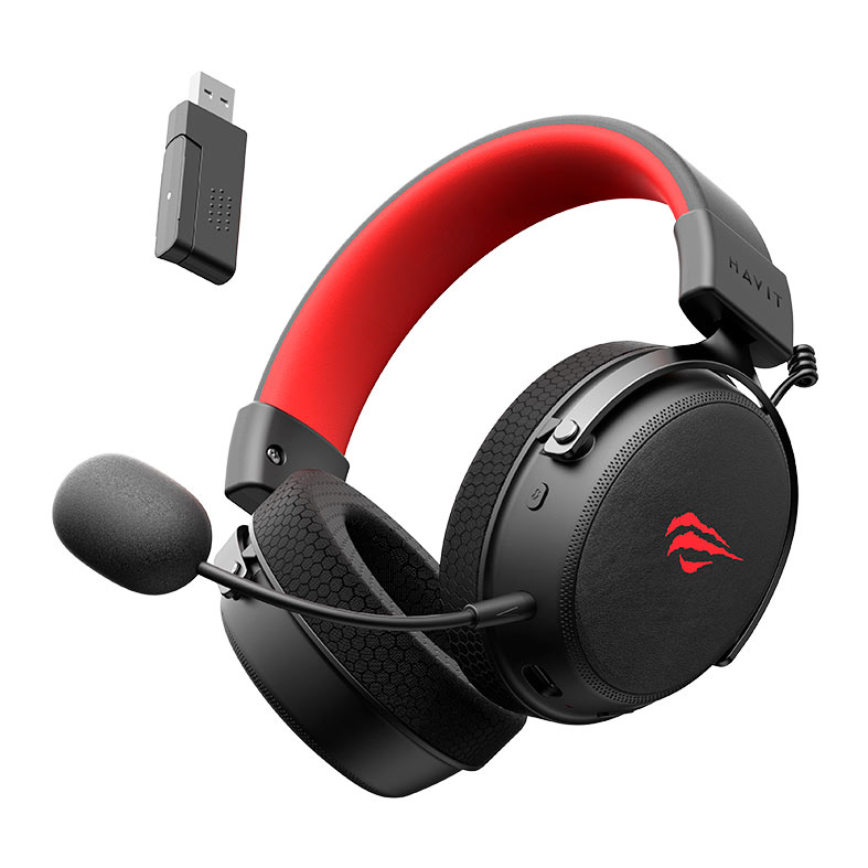 Headset Gamer Havit H2015 Pro, Drivers 53mm, 5 Modos Wireless/Wired/BT/3.5mm/USB-C, multiplataforma, Preto, H2015-PRO-BK - miniatura 4