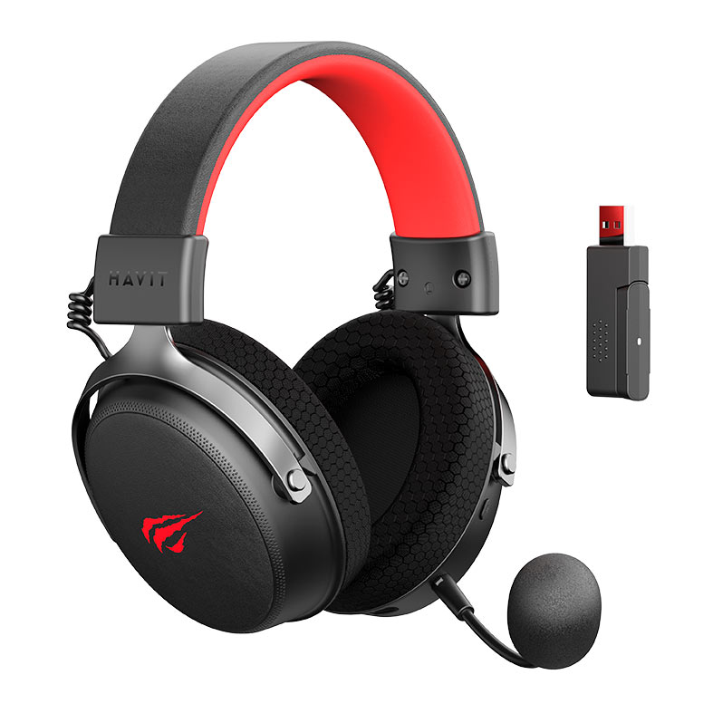 Headset Gamer Havit H2015 Pro, Drivers 53mm, 5 Modos Wireless/Wired/BT/3.5mm/USB-C, multiplataforma, Preto, H2015-PRO-BK - miniatura 3