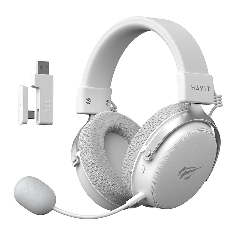 Headset Gamer Havit H2015 Pro, Drivers 53mm, 5 Modos Wireless/Wired/BT/3.5mm/USB-C, multiplataforma, Branco, H2015-PRO-WH - miniatura 5