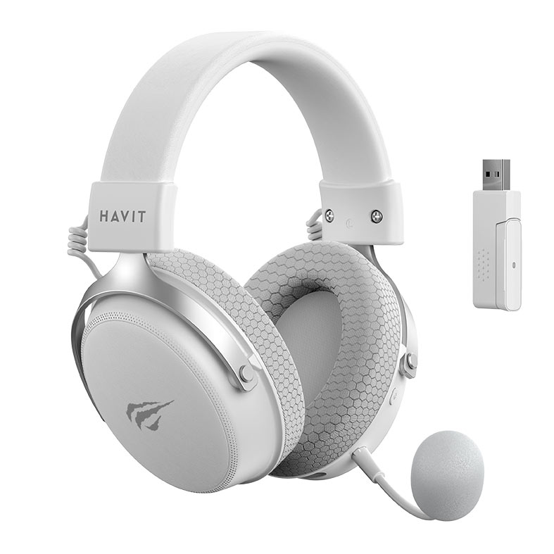 Headset Gamer Havit H2015 Pro, Drivers 53mm, 5 Modos Wireless/Wired/BT/3.5mm/USB-C, multiplataforma, Branco, H2015-PRO-WH - miniatura 3