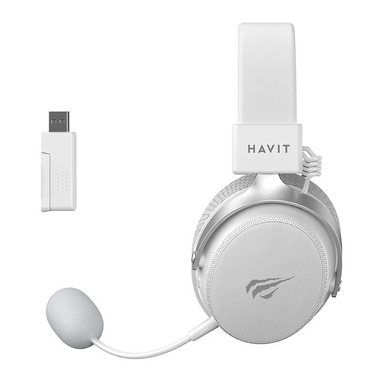 Headset Gamer Havit H2015 Pro, Drivers 53mm, 5 Modos Wireless/Wired/BT/3.5mm/USB-C, multiplataforma, Branco, H2015-PRO-WH - miniatura 6