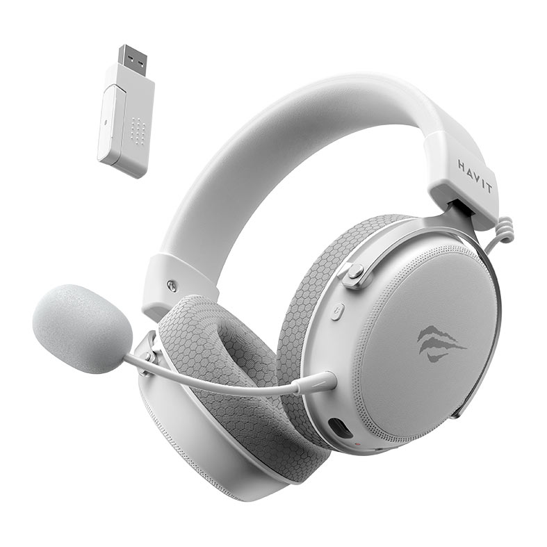 Headset Gamer Havit H2015 Pro, Drivers 53mm, 5 Modos Wireless/Wired/BT/3.5mm/USB-C, multiplataforma, Branco, H2015-PRO-WH - miniatura 4
