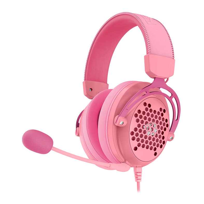 Headset Gamer Redragon Diomedes, Som Surround 7.1, Drivers 53mm, Rosa, H388-P - imagem 1