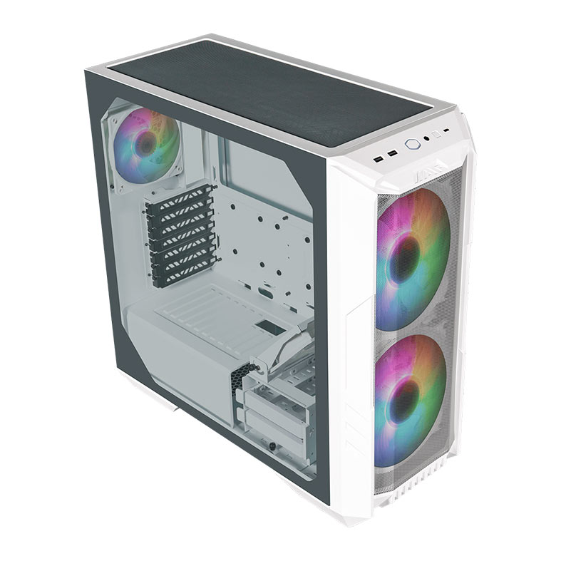 Gabinete Cooler Master HAF 500, ARGB, Mid-Tower, Lateral de Vidro, Com 4 Fans, Branco, H500-WGNN-S00 - miniatura 3