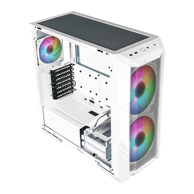 Gabinete Cooler Master HAF 500, ARGB, Mid-Tower, Lateral de Vidro, Com 4 Fans, Branco, H500-WGNN-S00 - miniatura 4