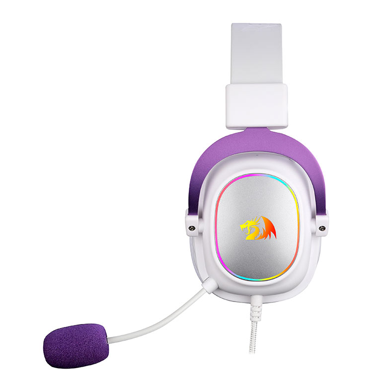 Headset Gamer Redragon Zeus X, RGB, Som Surround 7.1, Drivers 53mm, Branco e Roxo, H510WP-RGB - miniatura 4