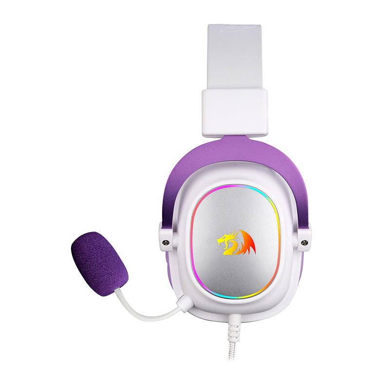 Headset Gamer Redragon Zeus X, RGB, Som Surround 7.1, Drivers 53mm, Branco e Roxo, H510WP-RGB - miniatura 5