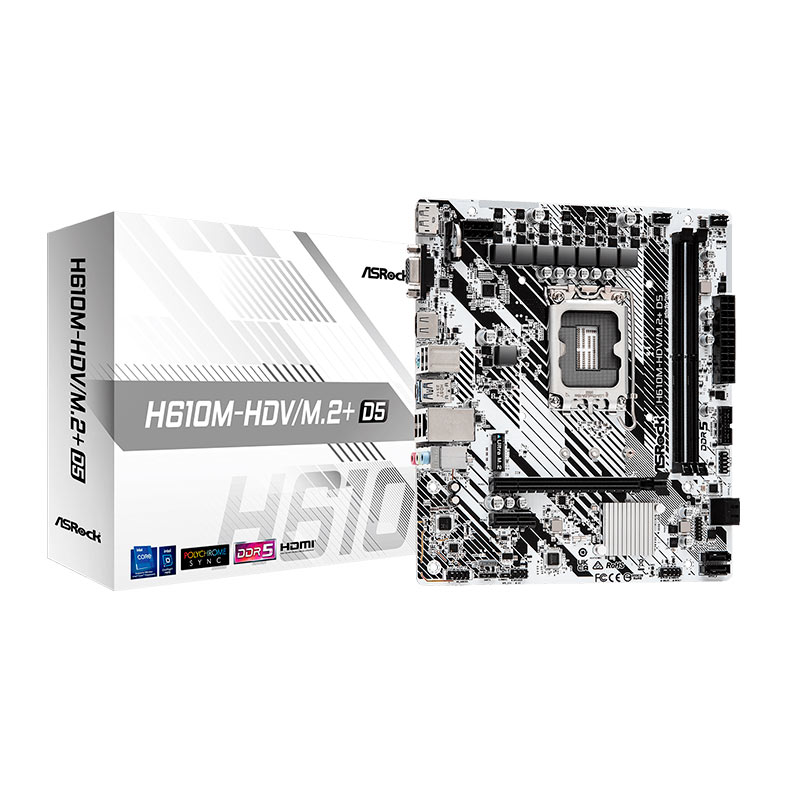 Placa Mae AsRock H610M-HDV/M.2+D5, DDR5, LGA 1700, M-ATX, Chipset Intel H610, H610M-HDV/M.2PLUSD5 - miniatura 3