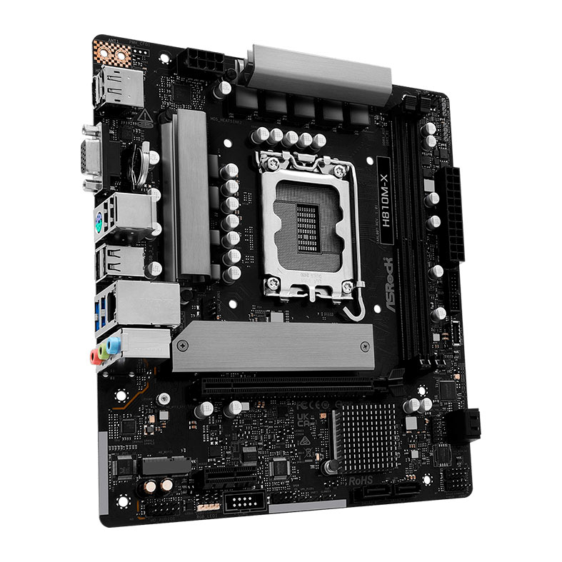 Placa Mae AsRock H810M-X, DDR5, LGA1851, M-ATX, Chipset Intel H810, H810M-X - miniatura 4