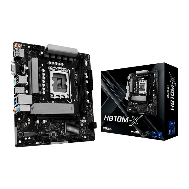 Placa Mae AsRock H810M-X, DDR5, LGA1851, M-ATX, Chipset Intel H810, H810M-X - miniatura 3