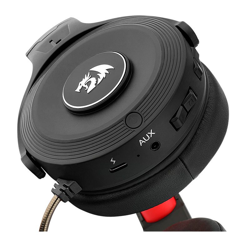 Headset Gamer Redragon Pelops Pro, Drivers 40mm, Wireless, Preto e Vermelho, H818-PRO - miniatura 8