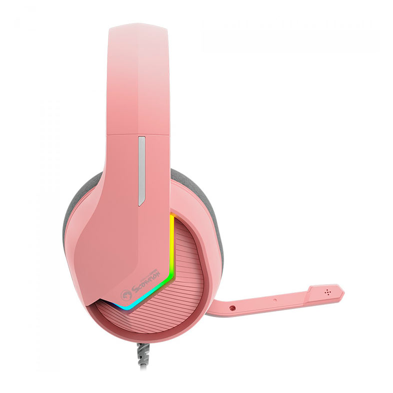 PRE VENDA - Headset Gamer Marvo H8618, RGB, Drivers 50mm, Rosa, H8618-PK - miniatura 5