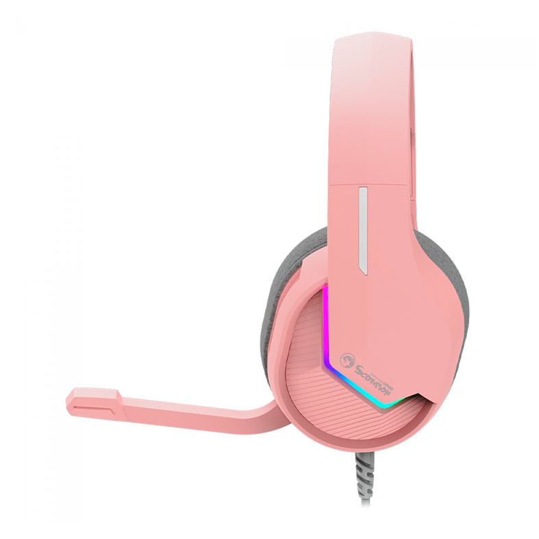 PRE VENDA - Headset Gamer Marvo H8618, RGB, Drivers 50mm, Rosa, H8618-PK - miniatura 6