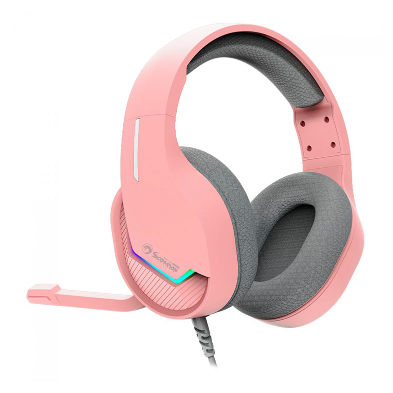 PRE VENDA - Headset Gamer Marvo H8618, RGB, Drivers 50mm, Rosa, H8618-PK - miniatura 4