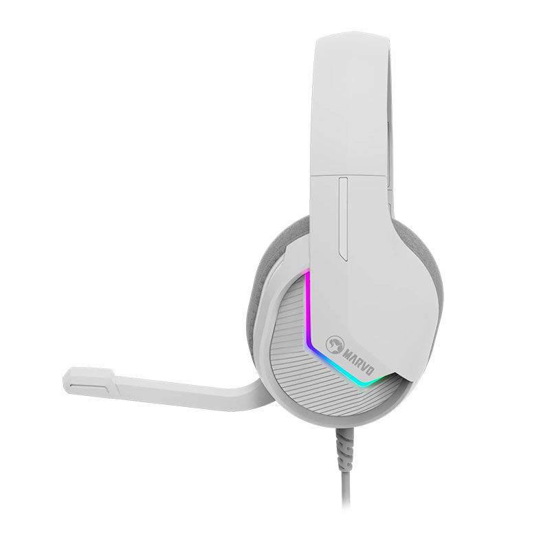 Headset Gamer Marvo H8618, RGB, Drivers 50mm, Branco, H8618-WH - miniatura 4