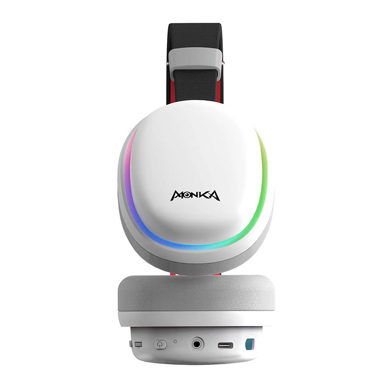 Headset Gamer Marvo Monka HG9069W, RGB, TRI-MODE, Drivers 50mm, Branco, HG9069W - miniatura 3