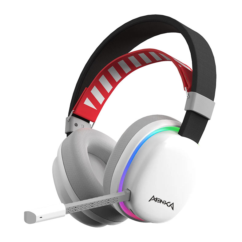 Headset Gamer Marvo Monka HG9069W, RGB, TRI-MODE, Drivers 50mm, Branco, HG9069W - imagem 1