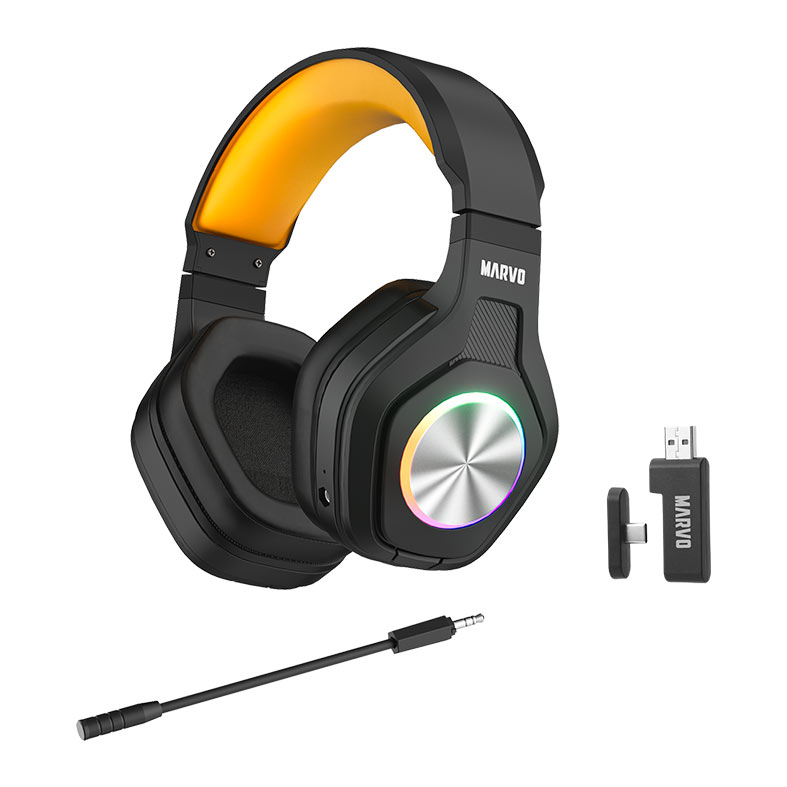 PRE VENDA - Headset Gamer Marvo Pulz 80W, RGB, Drivers 50mm, Wireless, Preto, HG9084W - miniatura 5