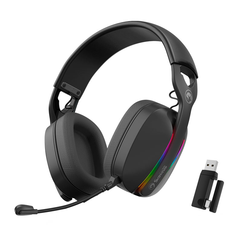 Headset Gamer Marvo Pulz 70W, RGB, Drivers 40mm, Tri-Mode, Preto, HG9086W-BK - miniatura 3