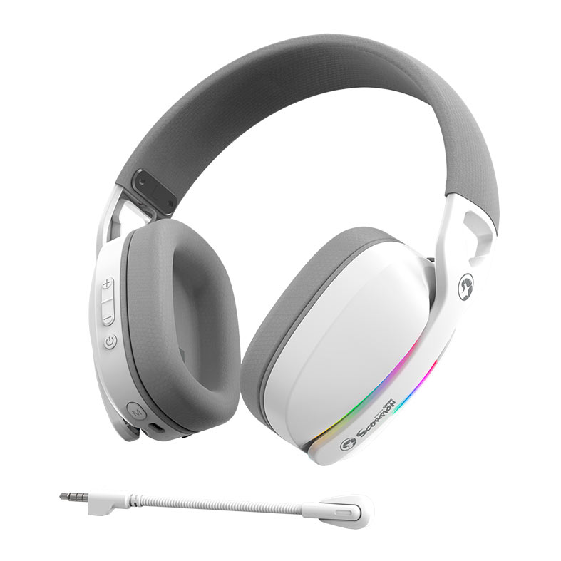 Headset Gamer Marvo Pulz 70W, RGB, Wireless, Drivers 40mm, Tri-Mode, Branco, HG9086W-WH - miniatura 5
