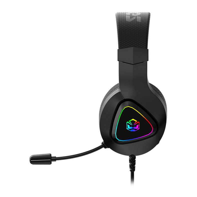 Headset Gamer PCYES Deffy, RGB, Drivers 50mm, Preto, HGDF50BV - miniatura 3
