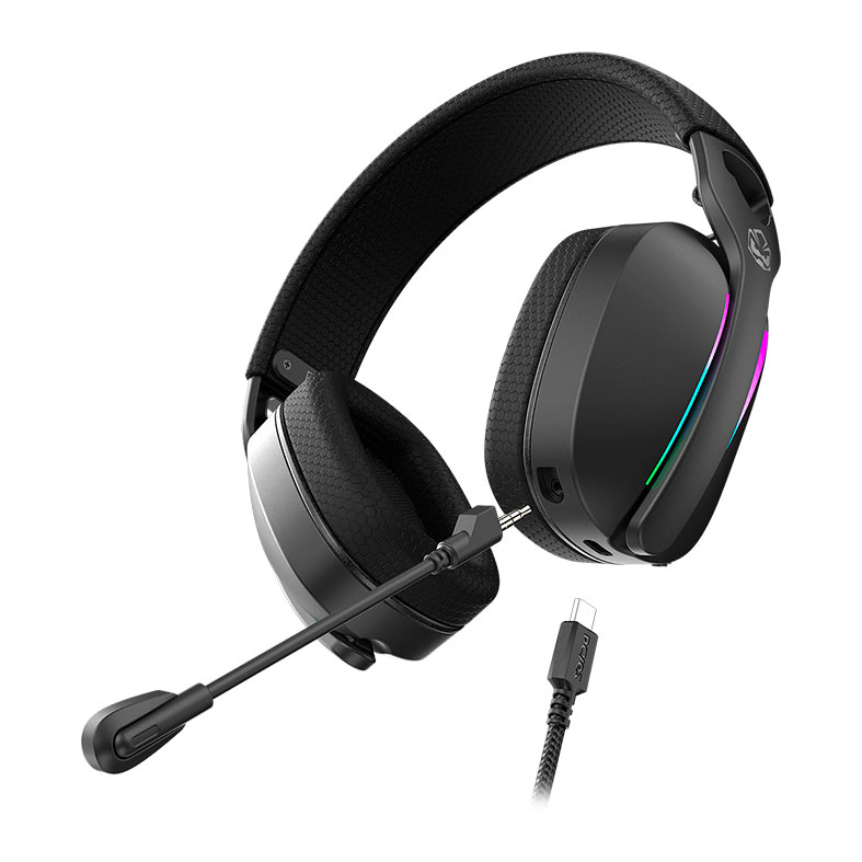 Headset Gamer PCYES Nowy, RGB, Drivers 40mm, Preto, HGNW40BV - miniatura 4