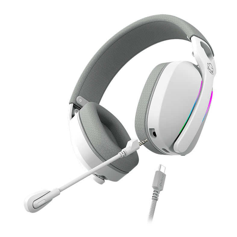 Headset Gamer PCYES Nowy, RGB, Drivers 40mm, Branco, HGNW40WG - miniatura 4