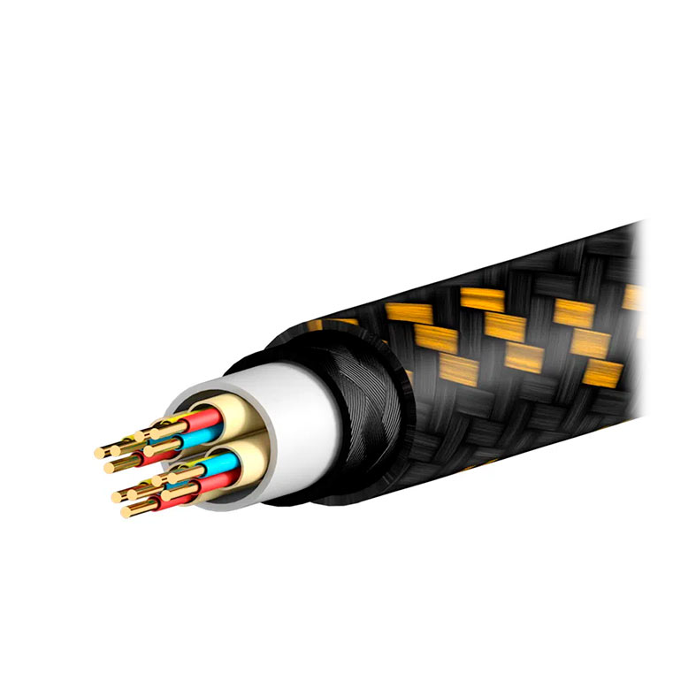 Cabo HDMI 2.1 ELG, 8K Ultra HD, 144Hz, 3m, Nylon, Preto e Dourado, HS8K30 - miniatura 4