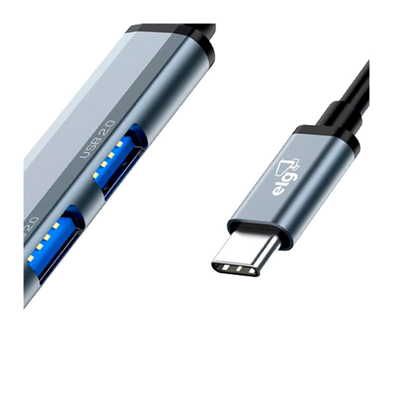 Hub ELG 4 em 1, Entrada Tipo-C, 3 Portas USB-A, 1 Porta Tipo-C, Preto, HUB41A-V2 - miniatura 4