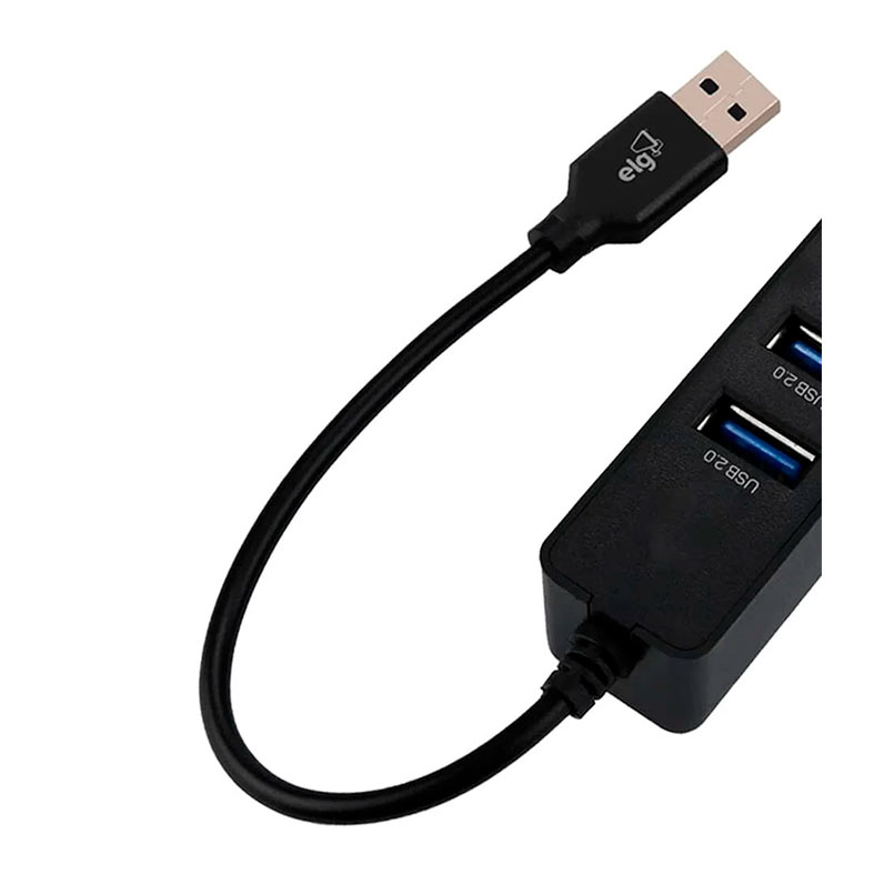 Hub ELG 5 em 1, Entrada USB, 3 Portas USB-A, 1 Porta Mini SD, 1 Porta Micro SD, Preto, HUB51SD-V2 - miniatura 3