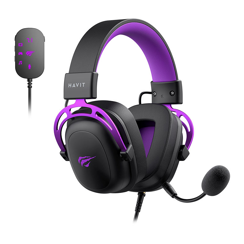 Headset Gamer Havit H2002C+U, 7.1 Surround, Drivers 53mm, Preto e Roxo, HVGMH-H2002C-U-BV - miniatura 4