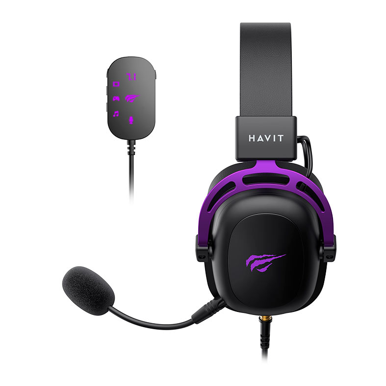 Headset Gamer Havit H2002C+U, 7.1 Surround, Drivers 53mm, Preto e Roxo, HVGMH-H2002C-U-BV - miniatura 5