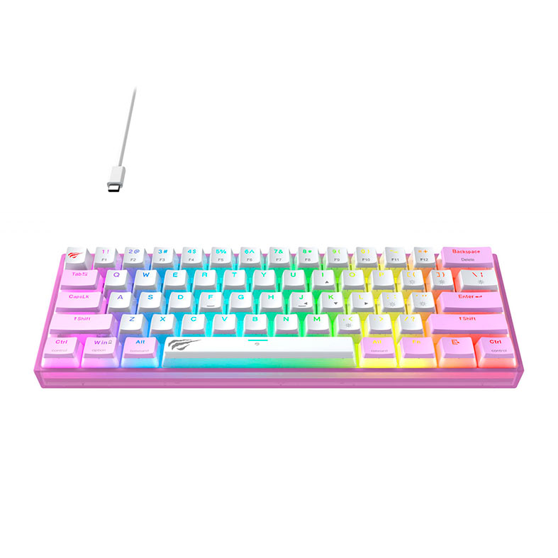 Teclado Mecanico Havit KB877L, RGB, Switch Vermelho, Rosa, HVKB-KB877L-PL-WH - miniatura 4